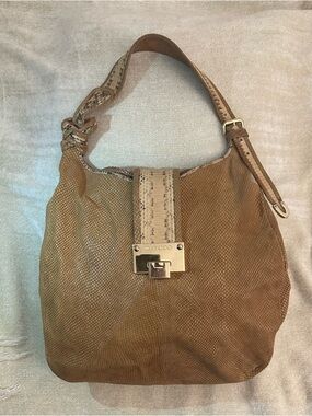 Jimmy Choo Rahmyn Hobo Bag Snake-Embossed Leather